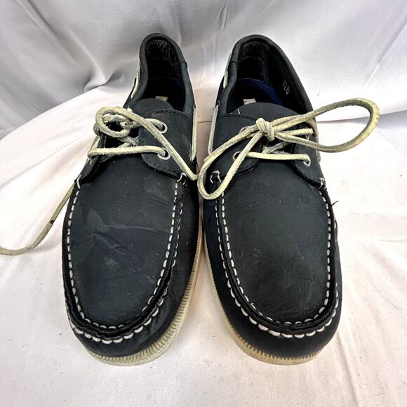Joseph Abboud Size 12D Boat Shoe Men loafer Black suede leather 13343 - Picture 11 of 13